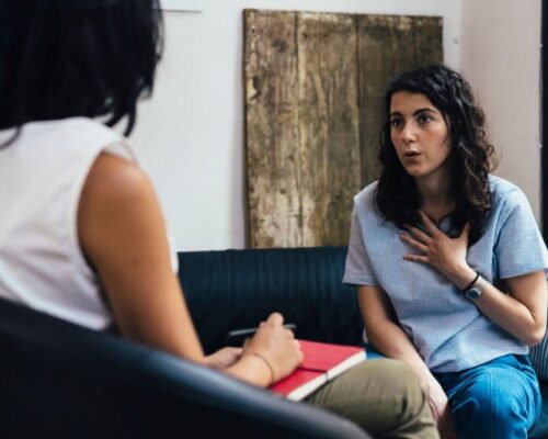 Woman during a psychotherapy session